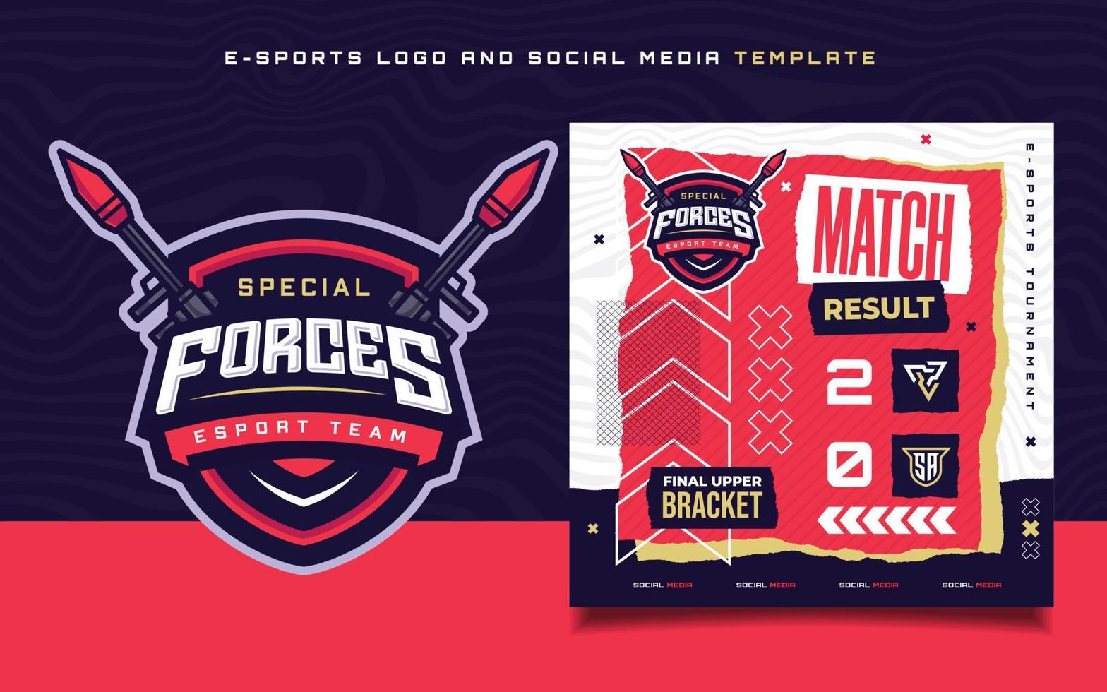 Set of E-sports Gaming Flyer Template for social media Banner  and Gaming Tournament Logo vector