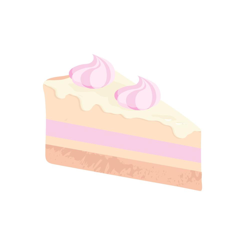 A piece of cake with marshmallows vector