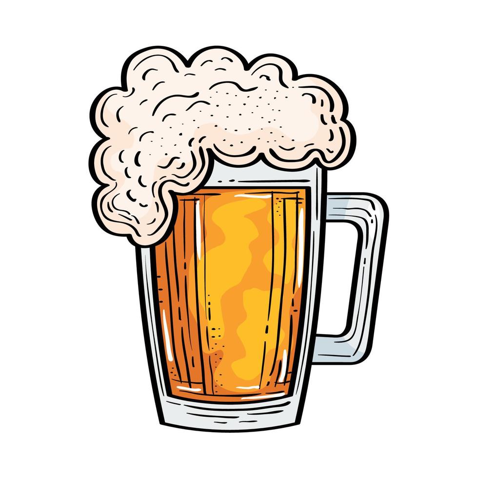 diseño de vector de vaso de cerveza aislado