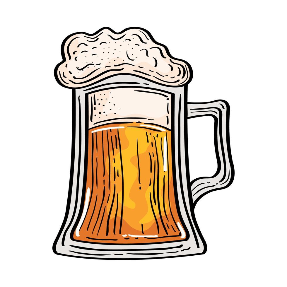 diseño de vector de vaso de cerveza aislado