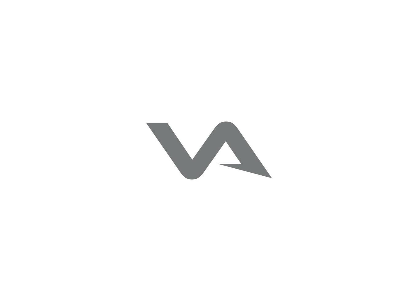 plantilla de icono de vector de diseño de logotipo moderno creativo inicial de letra va