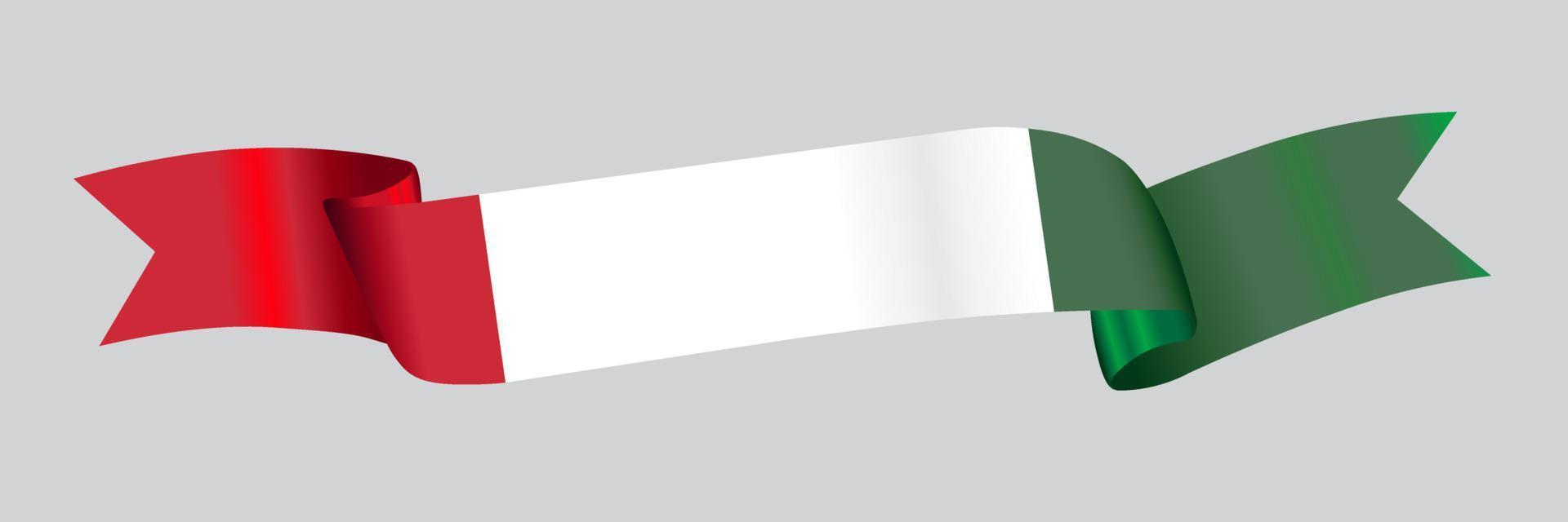 3D Flag of Hungary on ribbon. vector