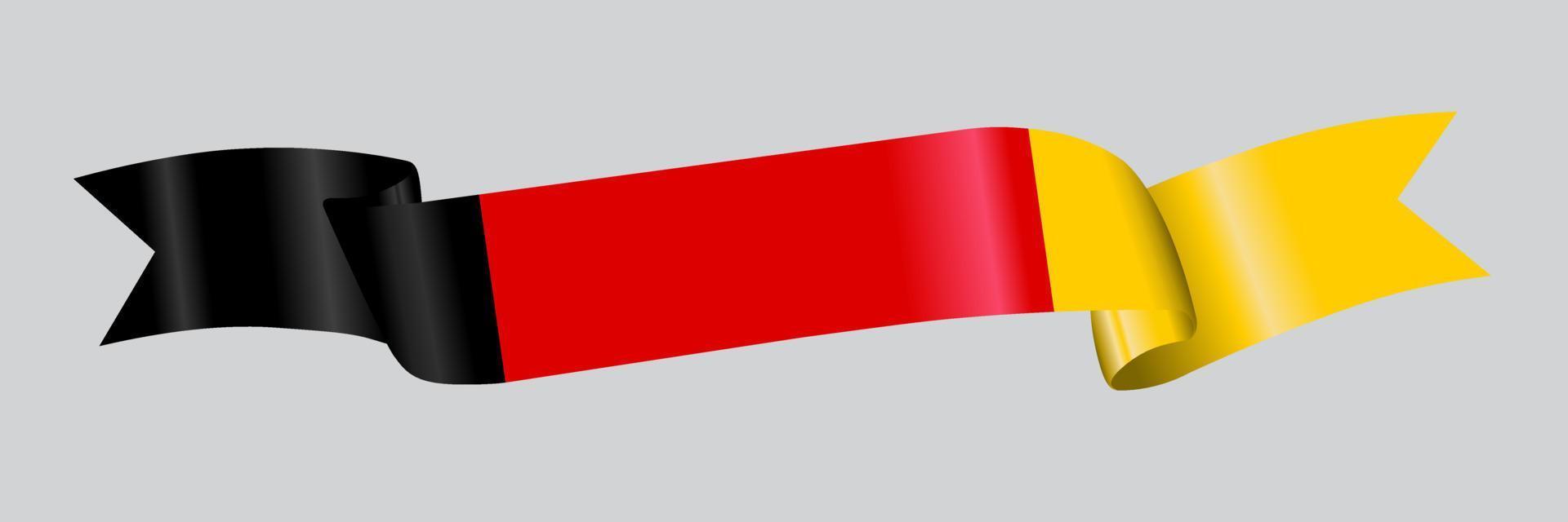 3D Flag of Germany on ribbon. vector