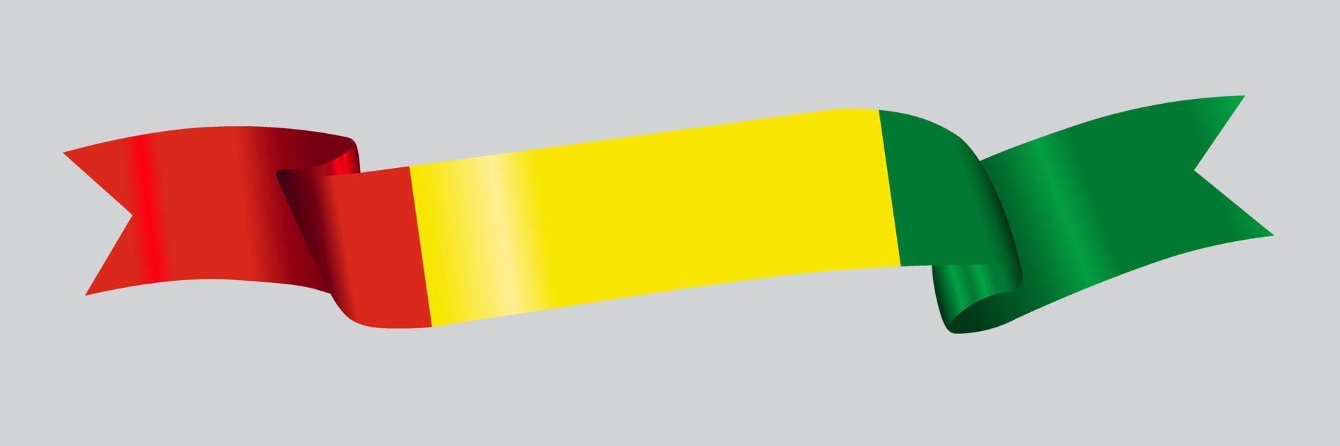 3D Flag of Bolivia on a fabric ribbon. vector