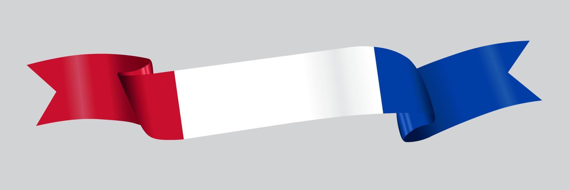 3D Flag of Netherland on ribbon. vector