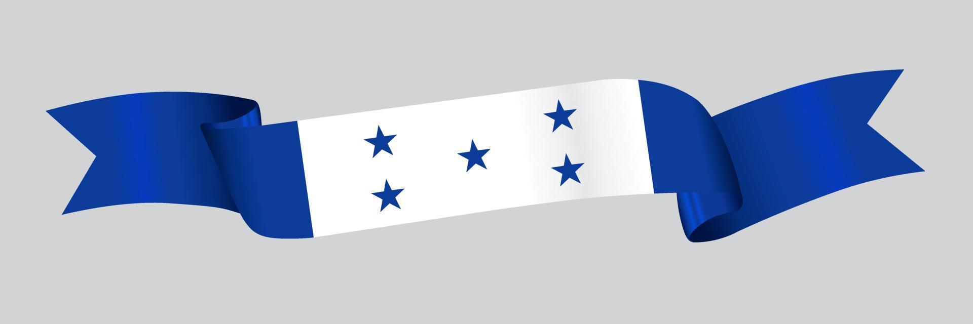 3D Flag of Honduras on ribbon. vector