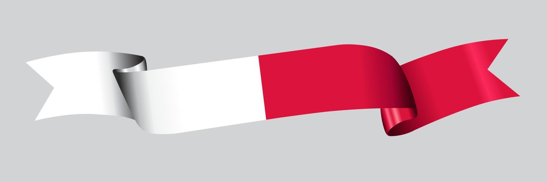 3D Flag of Poland on ribbon. vector