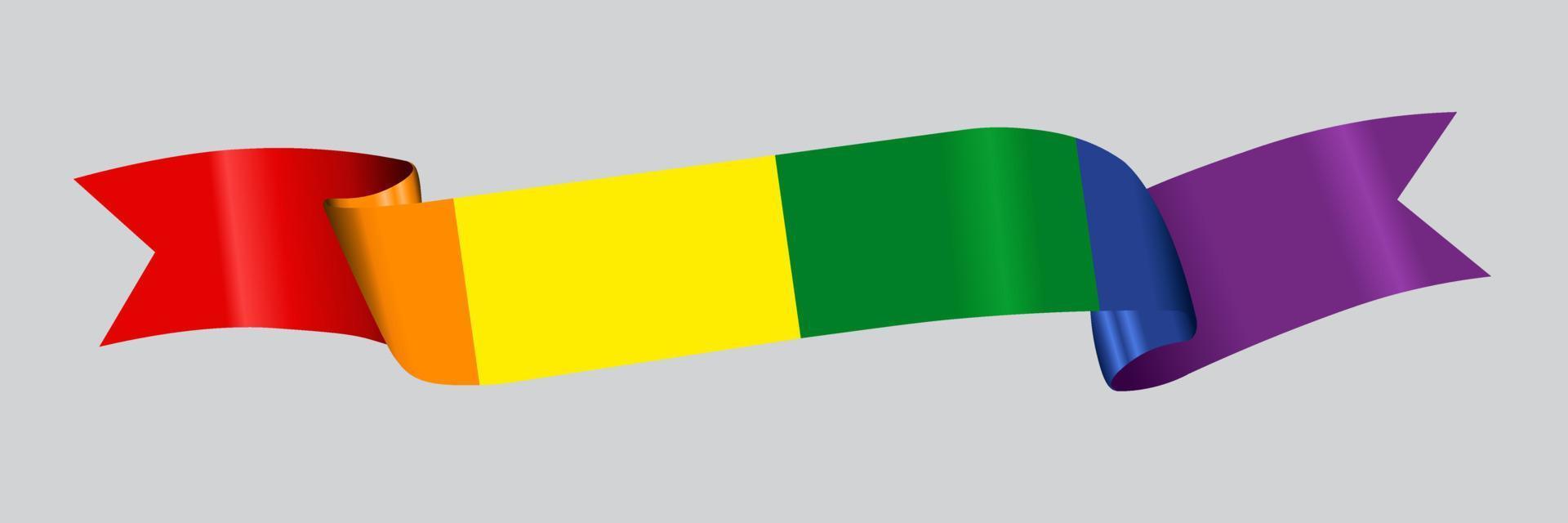 3d ilustración lgbtq bandera del arco iris vector