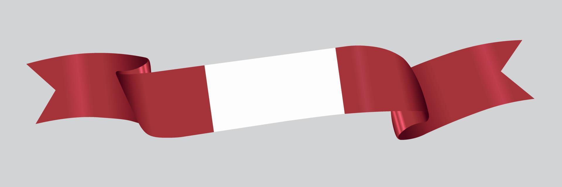 3D Flag of Latvia on ribbon. vector