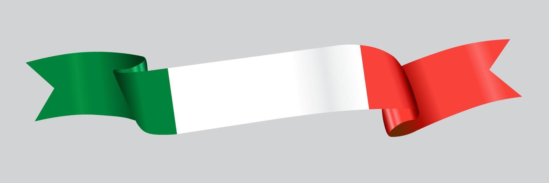 3D Flag of Madagascar on ribbon. vector