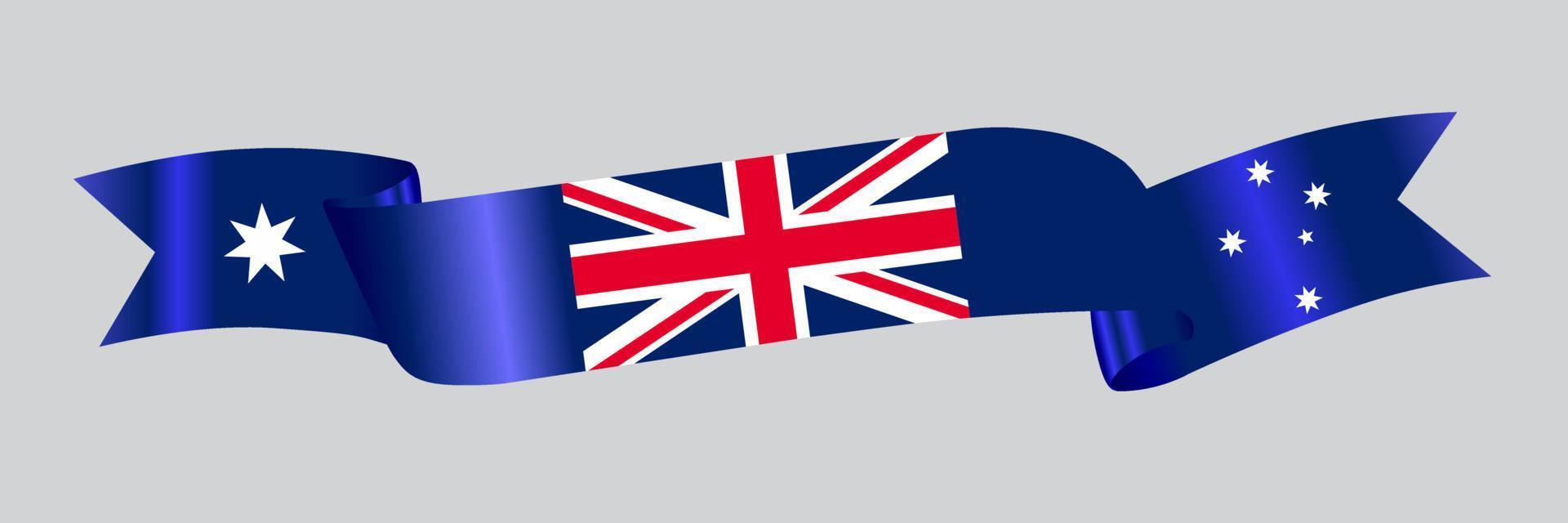 3d bandera de australia en cinta. vector