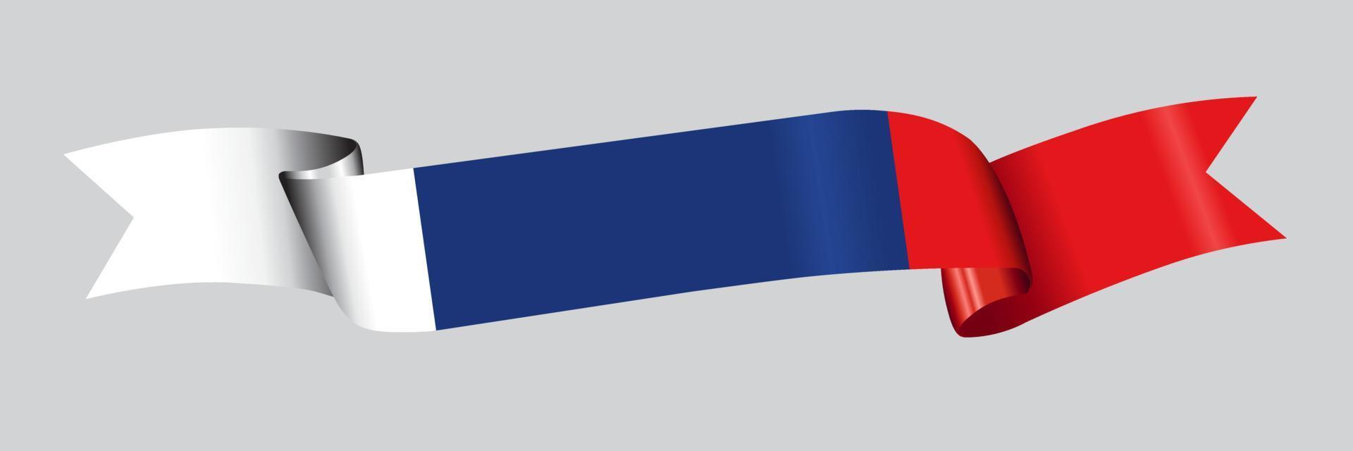3d bandera de rusia en cinta. vector