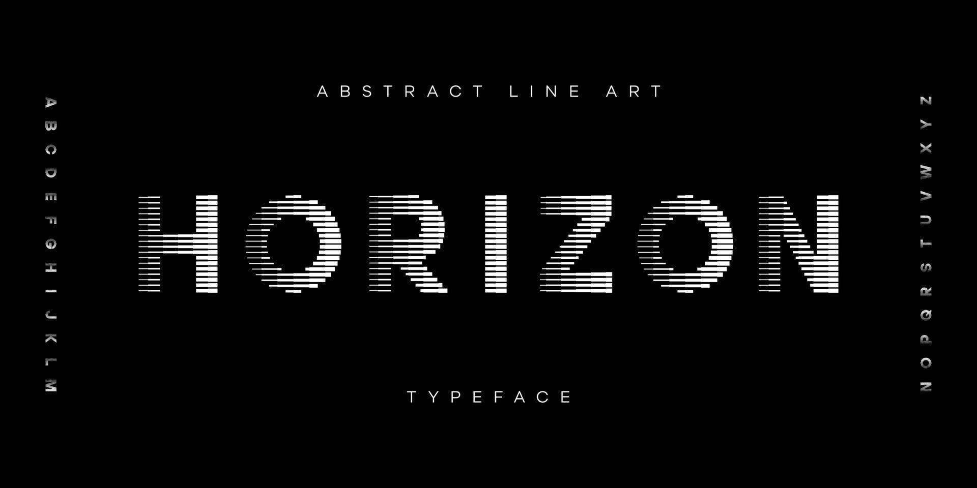 Abstract line art alphabet fonts set vector