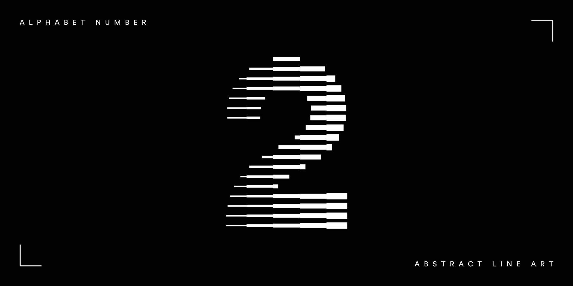 Number two abstract line art vector