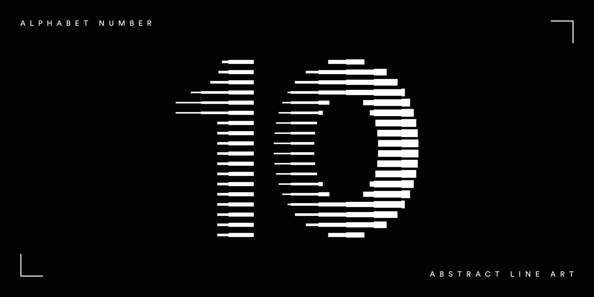 Number ten abstract line art vector