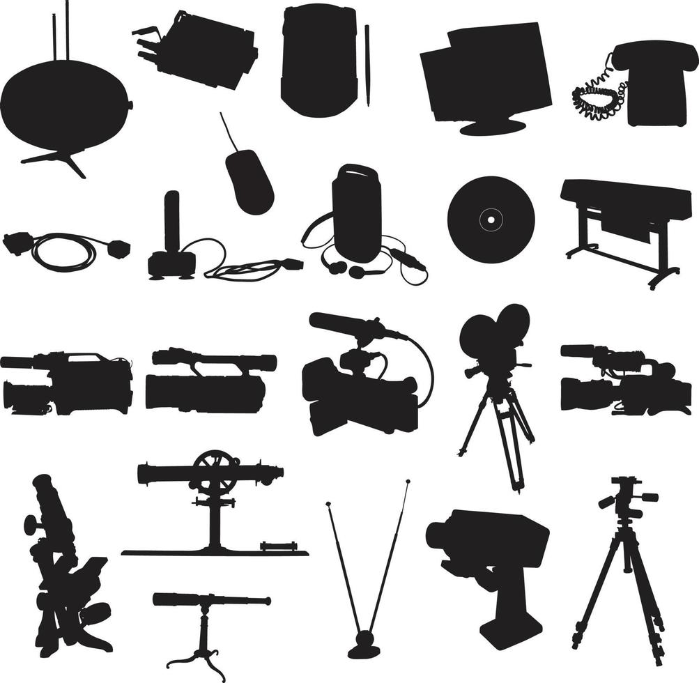 gadget icons, mono vector symbols