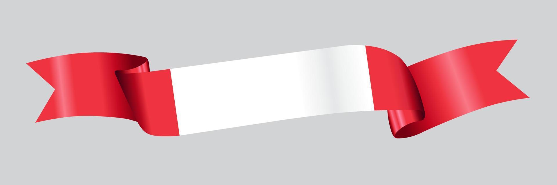 3D Flag of Austria on ribbon. vector