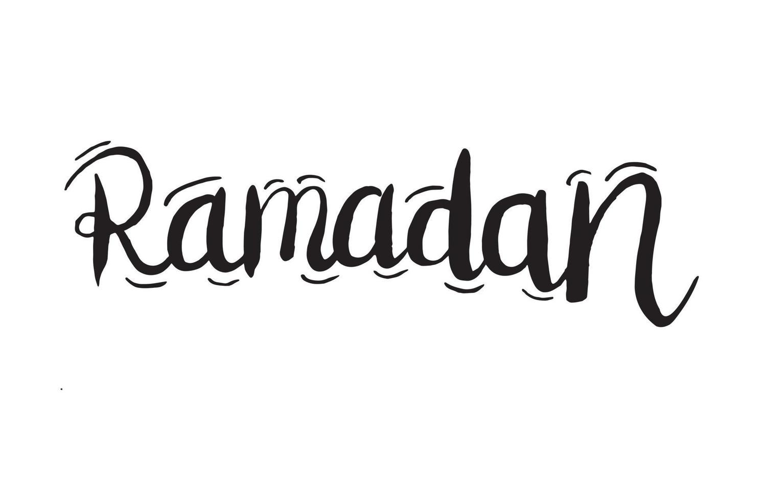 Ramadan handwritten calligraphy lettering quote. Eid celebration concept. Fasting islamic concept. vector