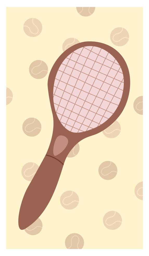 Tennis greeting postcard banner background for court or championship tournament. vector