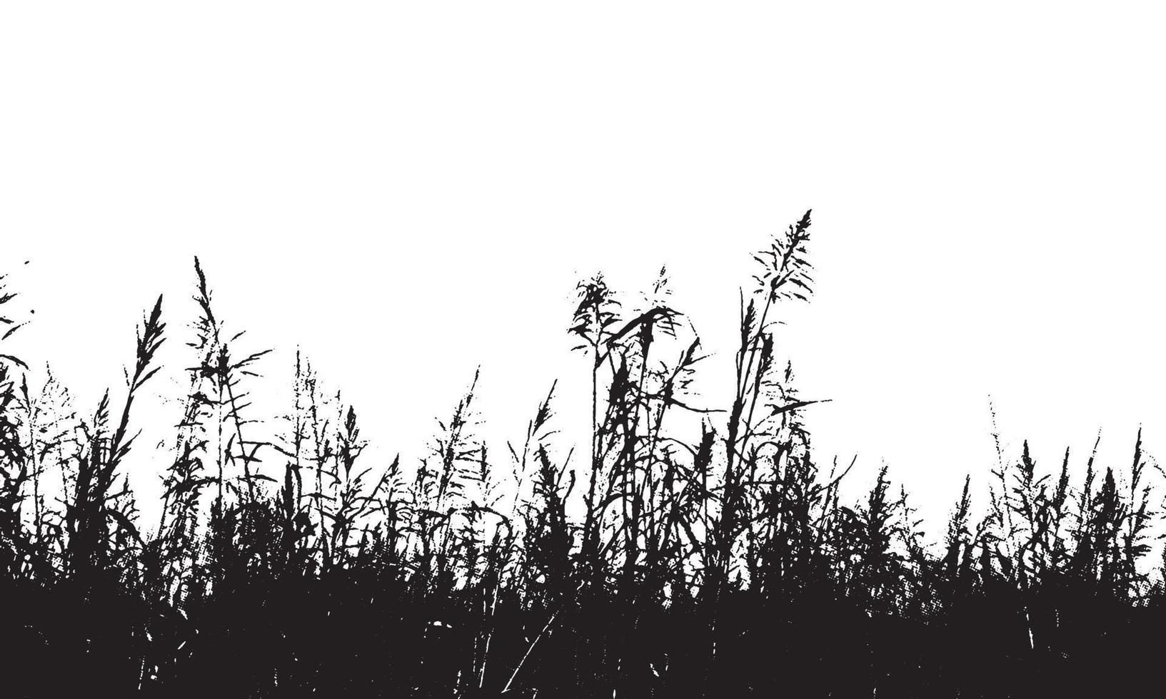 Ilustración de vector de fondo de silueta de hierba