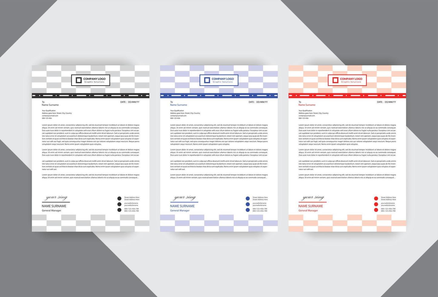 business letterhead design template, vector