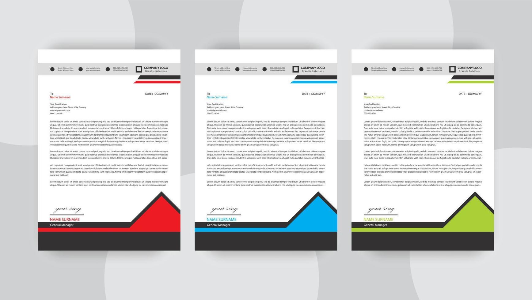 business letterhead design template, vector