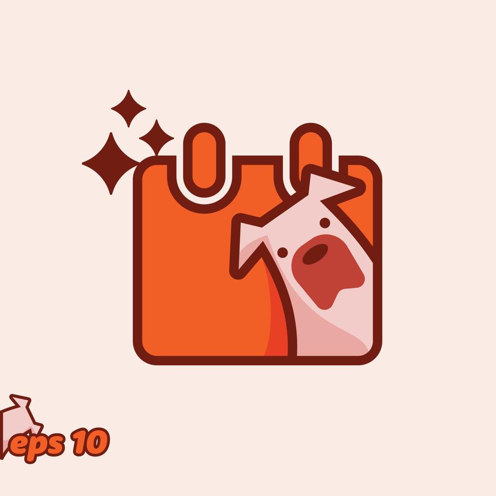 Peeking Dog Schedule Icon vector