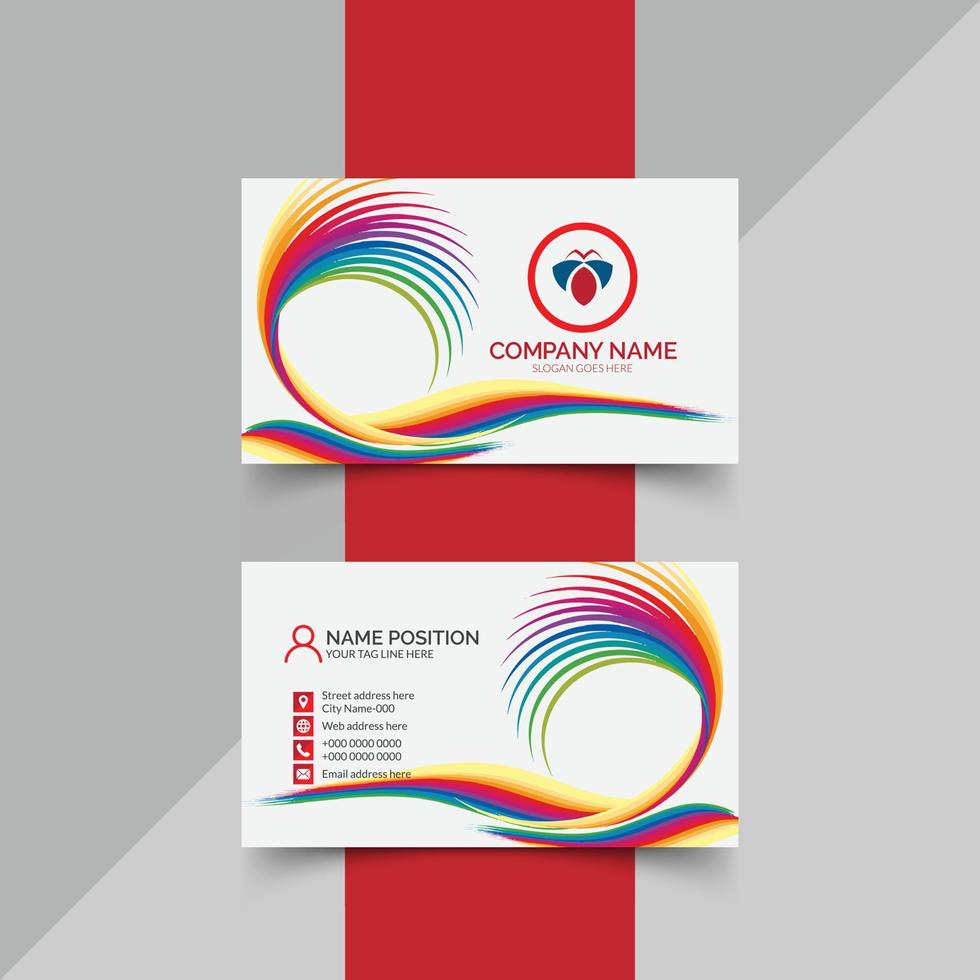 Business card design template with professional design vector