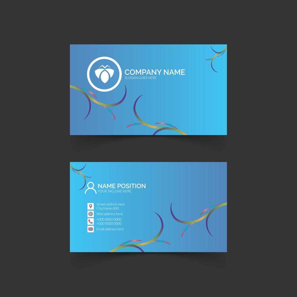 Stylish corporate business card template vector