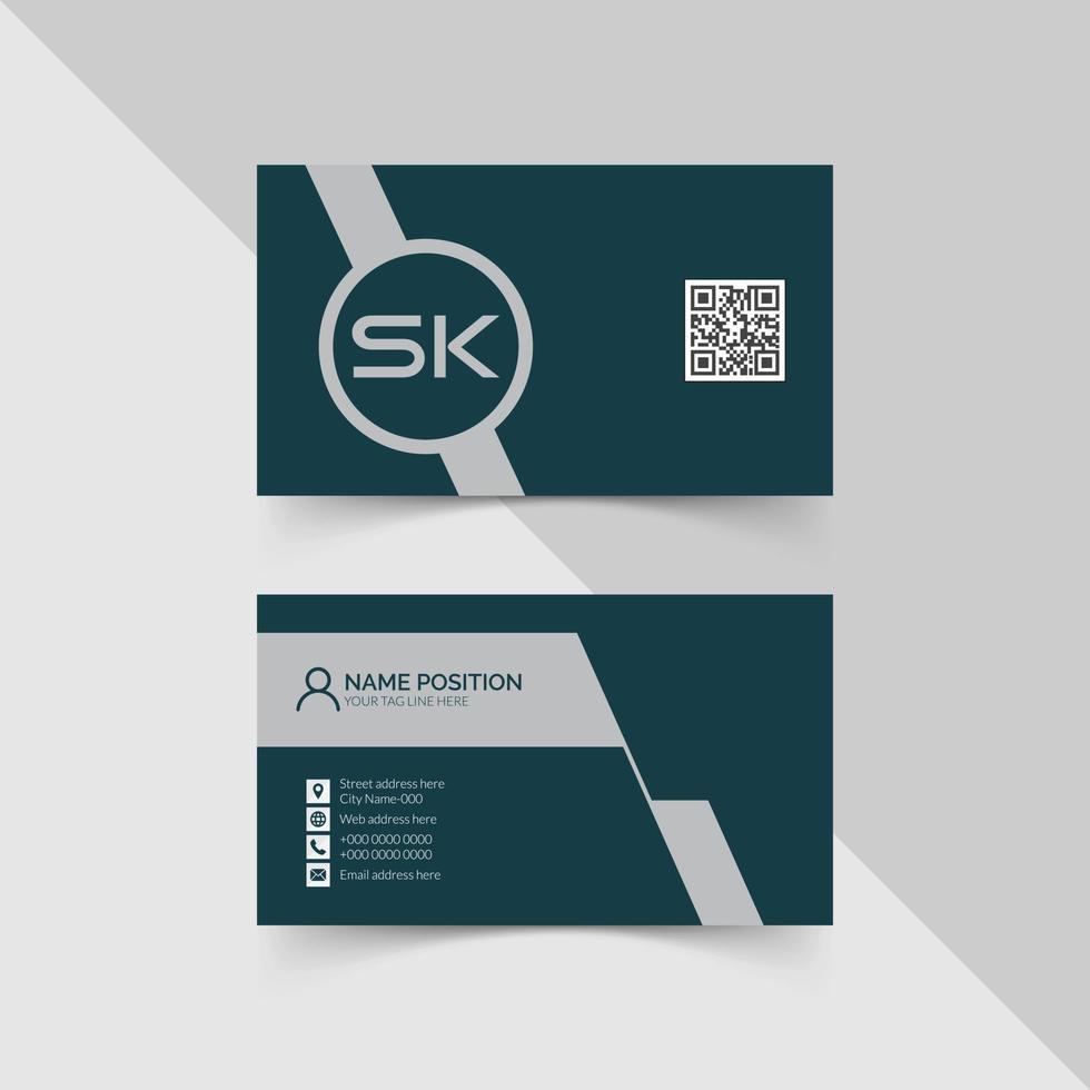 Stylish corporate business card template design vector