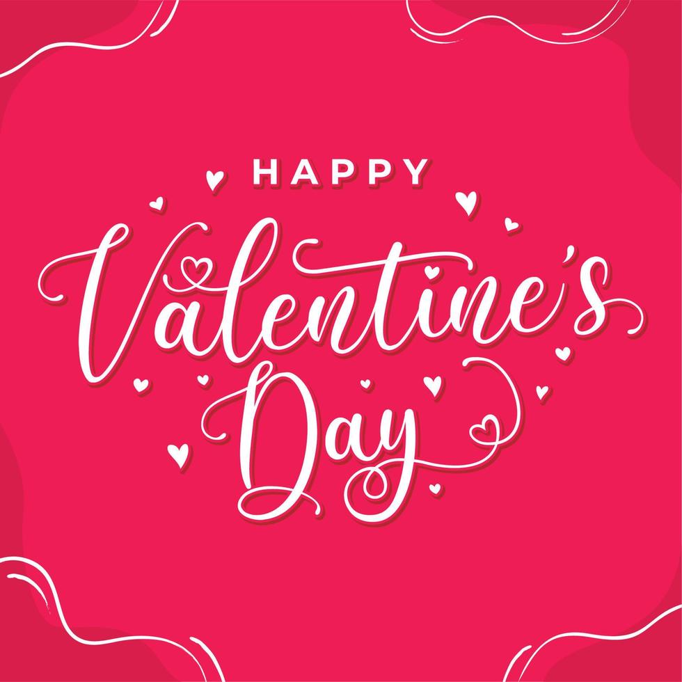 Happy valentine's day typography text with heart pattern. vector