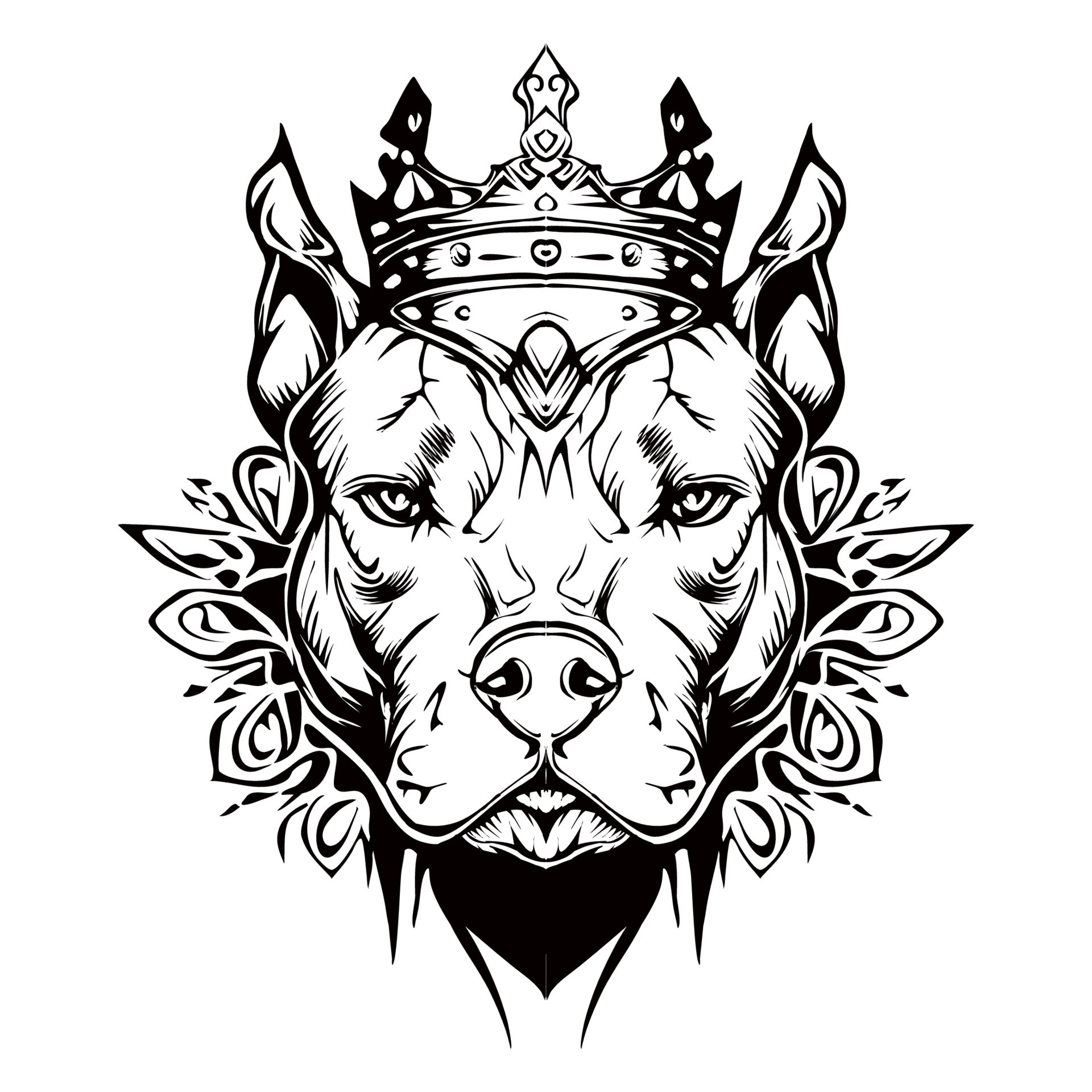Angry Pitbull Silhouette Drawing 18990160 Vector Art at Vecteezy