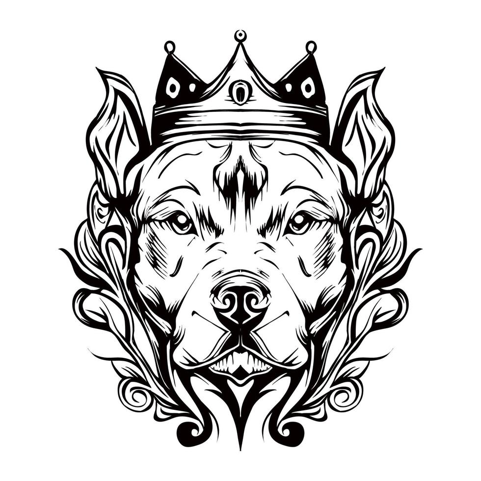 Pitbull Silhouette Drawing vector