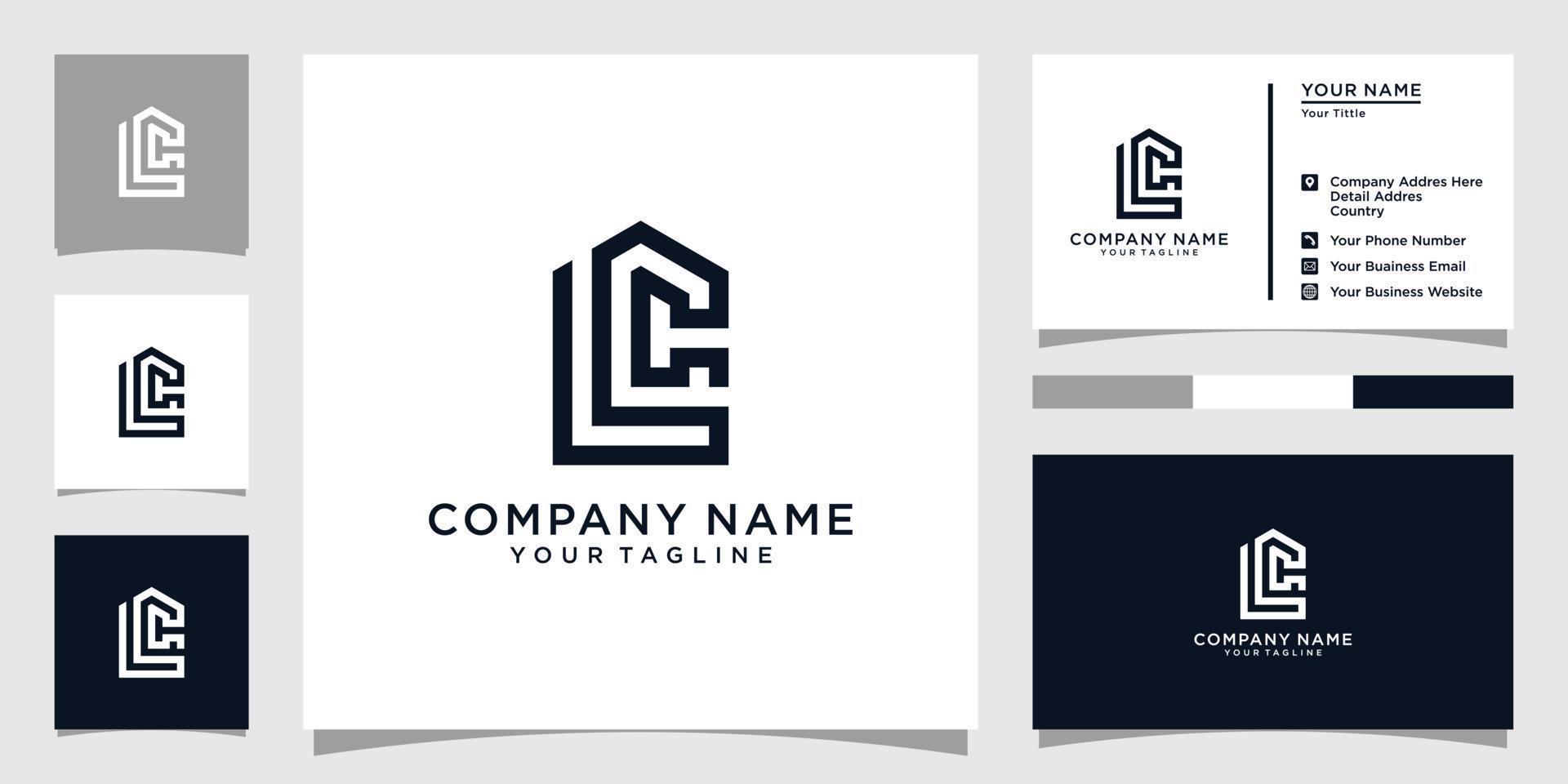 LC or CL initial letter logo design vector