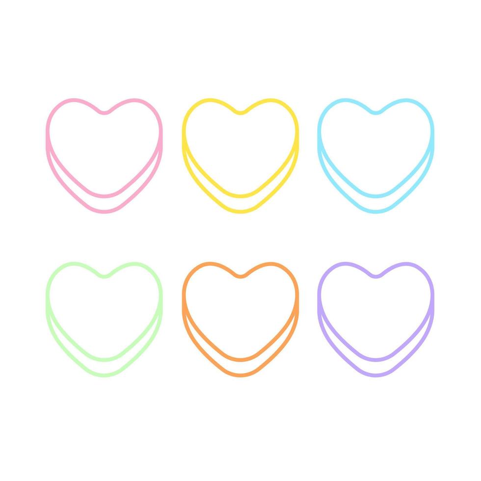 Conversation heart Valentines Day colorful blank frame candy sweets love icon vector