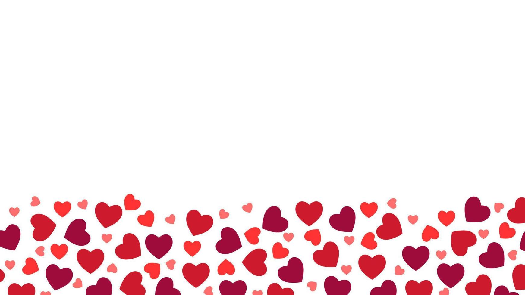 patrón de corazones rojos vector de banner de amor de día de san valentín con espacio en blanco blanco