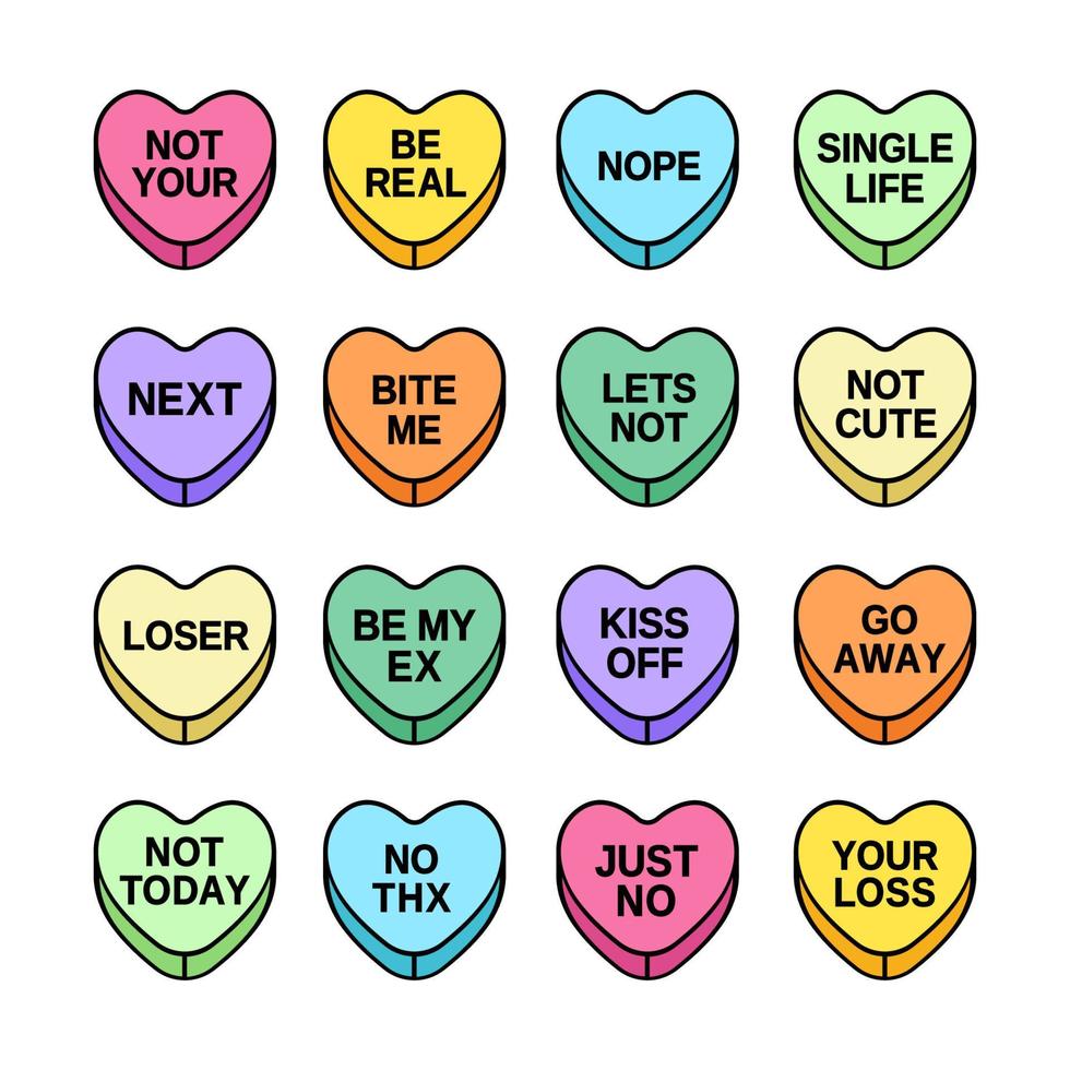 Conversation Heart Anti Valentines Day Candy 18990229 Vector Art At 