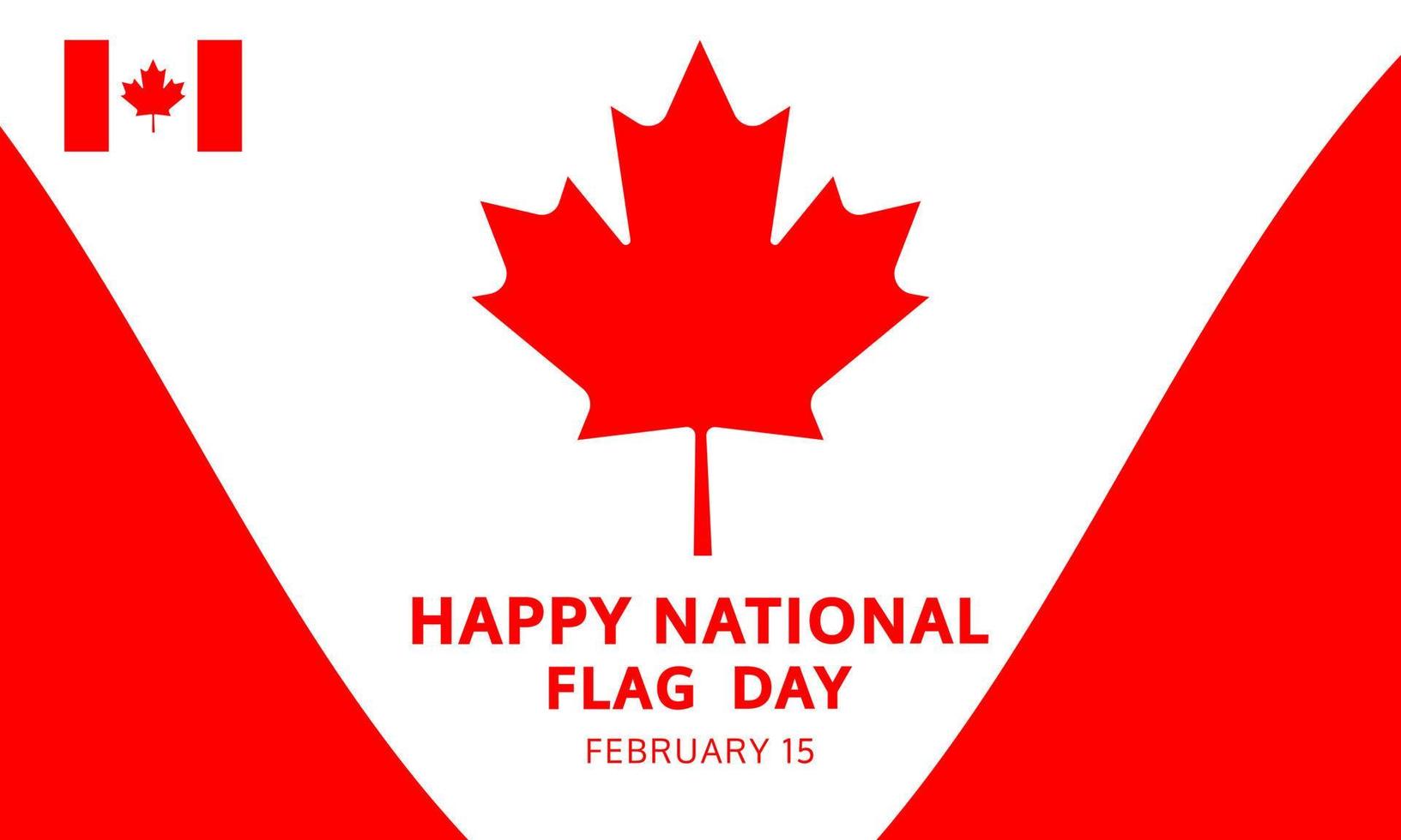 feliz día de la bandera de canadá, 15 de febrero celebra el fondo con la hoja de arce. ilustración vectorial vector