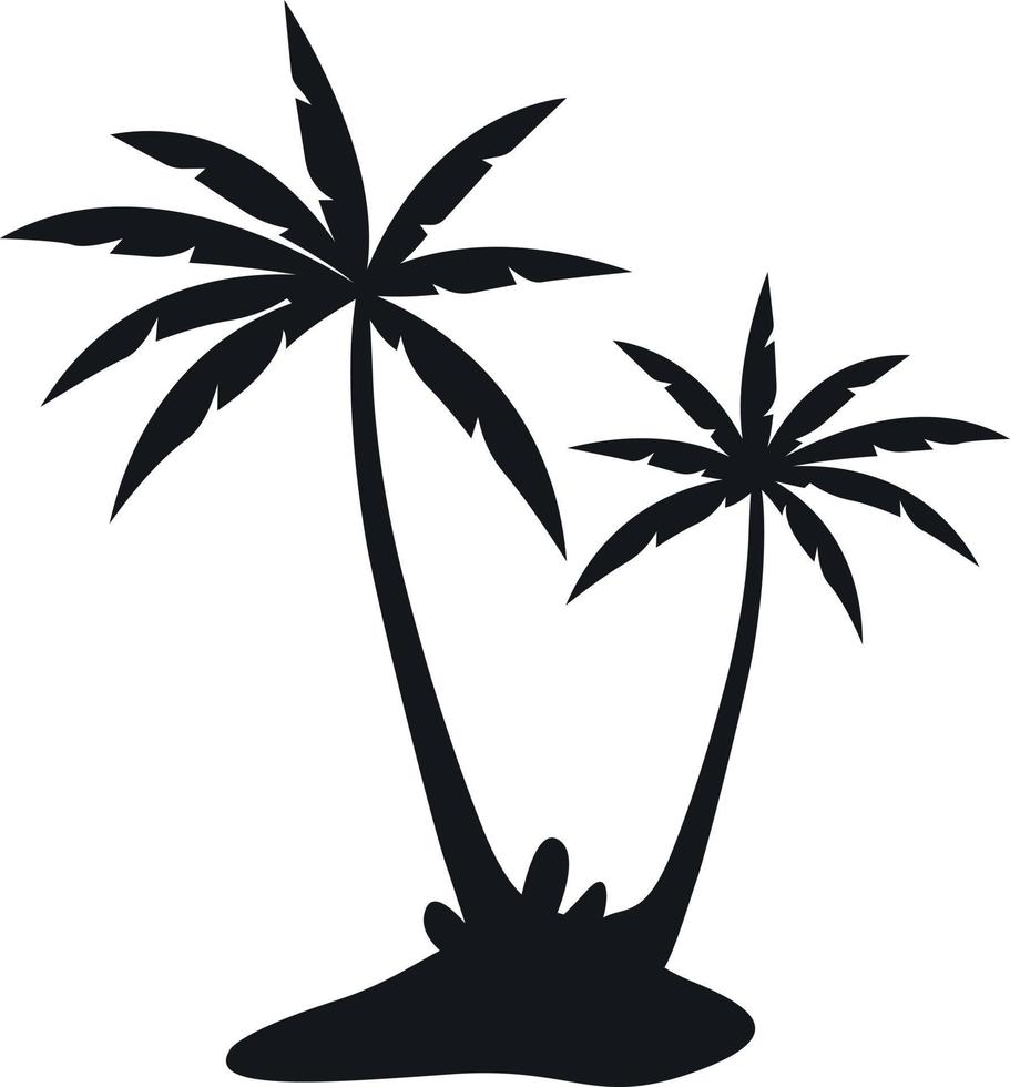 Black palm trees isolated on white background. Palm trees silhouettes ...