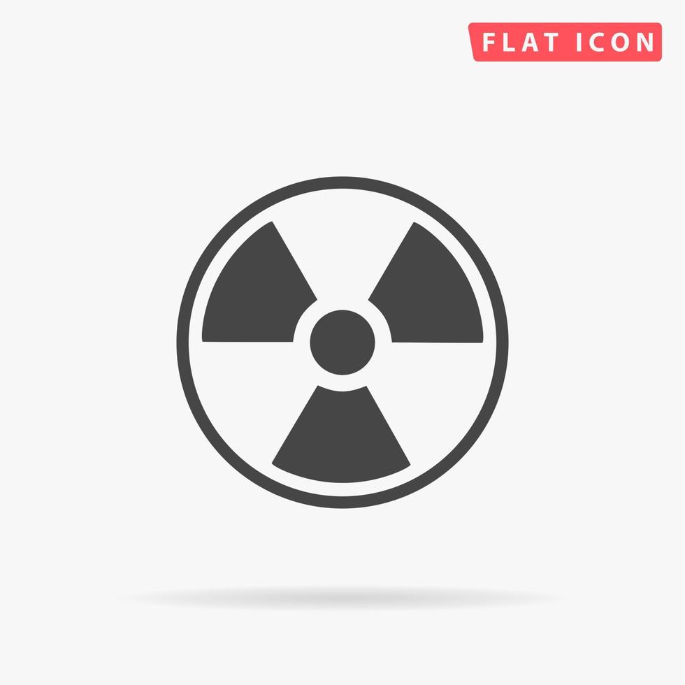 Radiation Simple flat black symbol with shadow on white background. Vector illustration pictogram