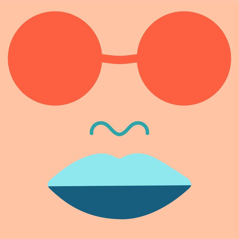 Abstract geometric desert face in neon colors vector