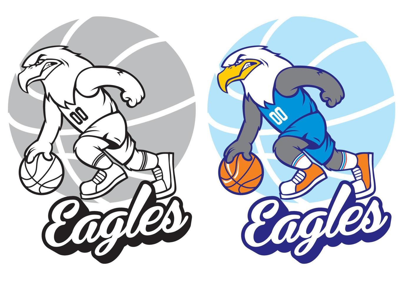 eagle basketball mascot vector