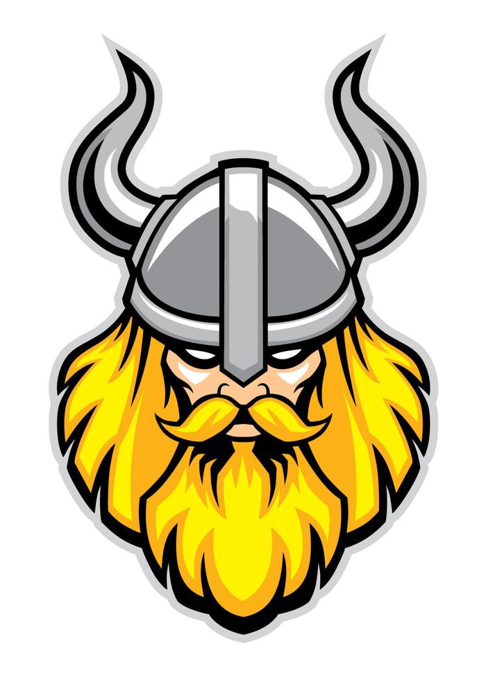 viking warrior head mascot vector