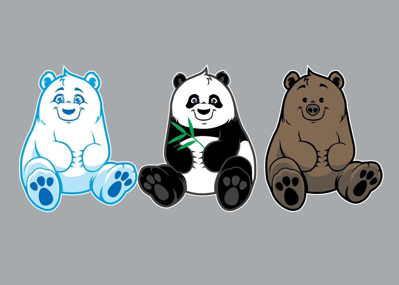 cute baby bears collection vector