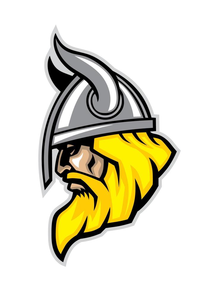 viking head mascot vector