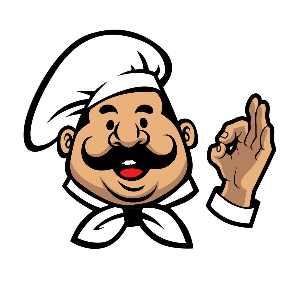 smiling chef face vector
