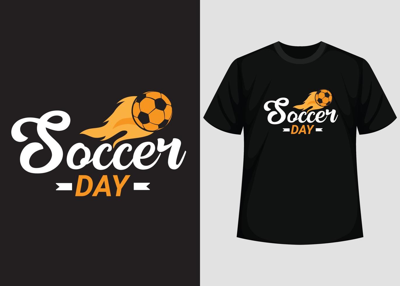 diseño de camisetas del día del fútbol. mejor diseño de camiseta de feliz día de fútbol. diseño de camisetas, camisetas tipográficas, elementos vectoriales e ilustrativos para productos imprimibles. vector