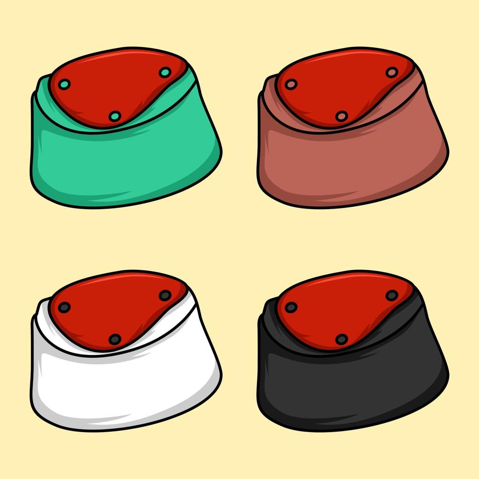 Illustration of an Arabic head cover or hat with a variety of beautiful color choices vector