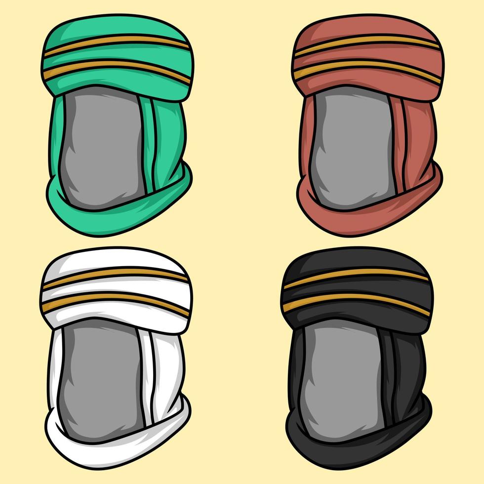 Illustration of an Arabic head cover or hat with a variety of beautiful color choices vector