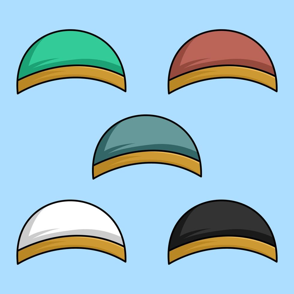 Illustration of an Arabic head cover or hat with a variety of beautiful color choices vector